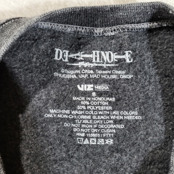 Death Note Misa Amane Metallic Dark Wash Crewneck Sweatshirt Size Small - Picture 5 of 12